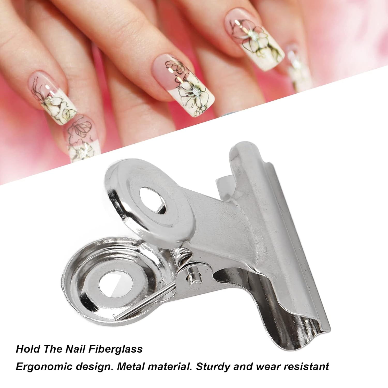 10 pièces pinces à ongles pince en métal pince d'extension d'ongle outil d'art d'ongle fixateur de fibre de verre accessoires d'art d'ongle équipement pratique Durable maison bricolage Salon