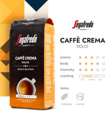 Segafredo Zanetti Caffè Crema Dolce - Grains entiers (paquet de 1 kg) - Convient pour Caffè Crema - Grains de café torréfiés légèrement à moyennement au goût doux et équilibré (paquet de 2)