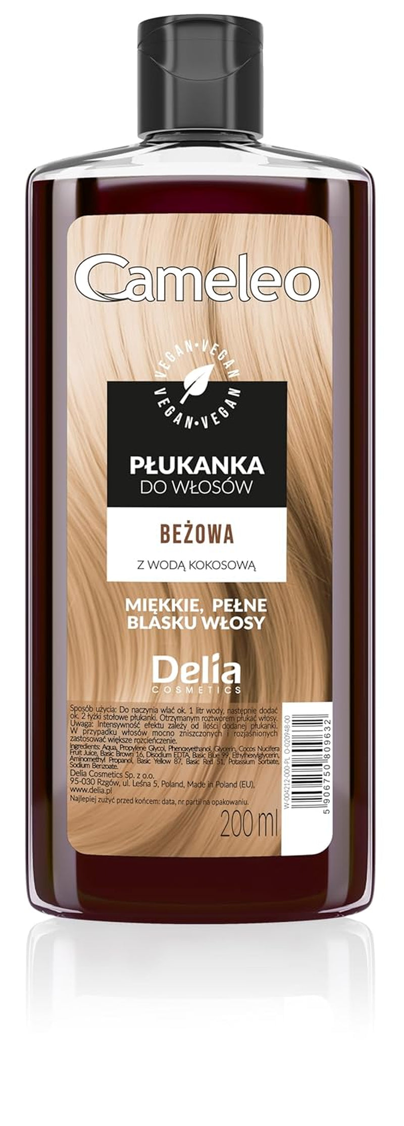 Cameleo - Tonique capillaire rose à l'eau de rose sans teinte jaune - Coloration semi-permanente - Pour cheveux blonds et gris - Couleur et soins - Sans parabène | 200 ml Teinture capillaire Naty Shop Beige 200 Ml (1 paquet)