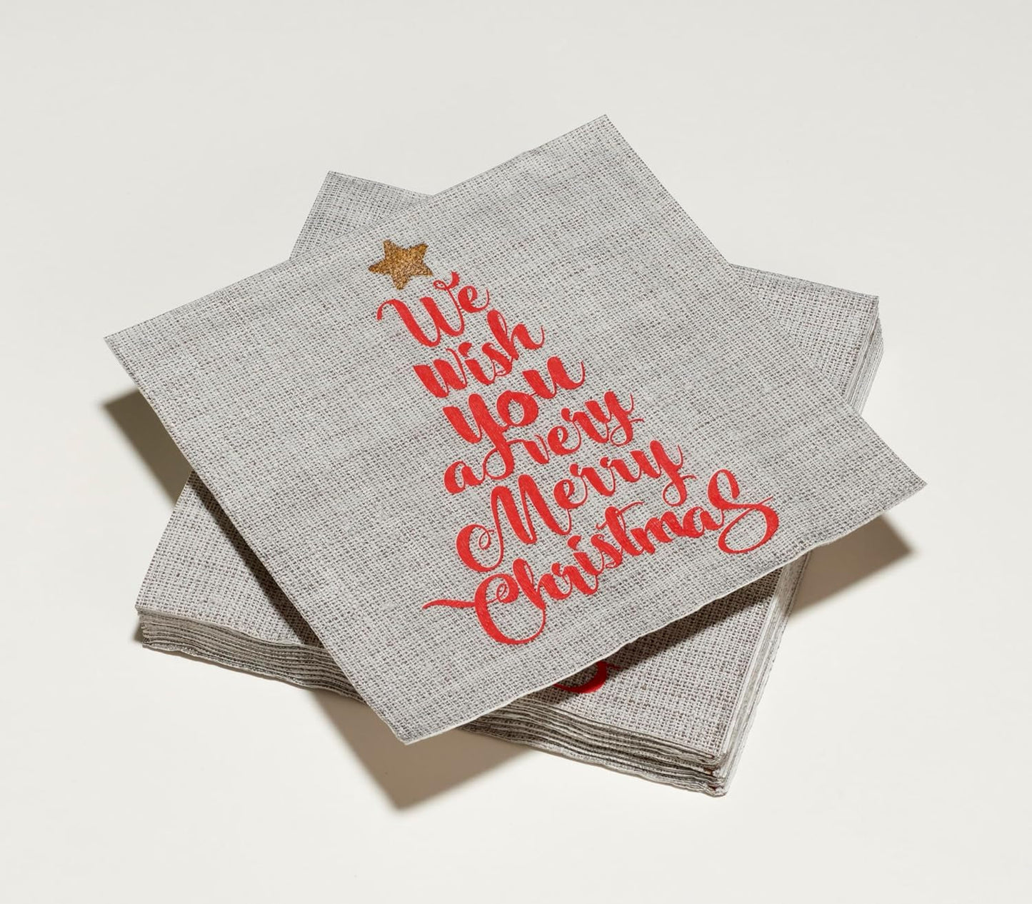 20 serviettes en coton, 33 X 33 Cm, 3 épaisseurs, Texte Arbre