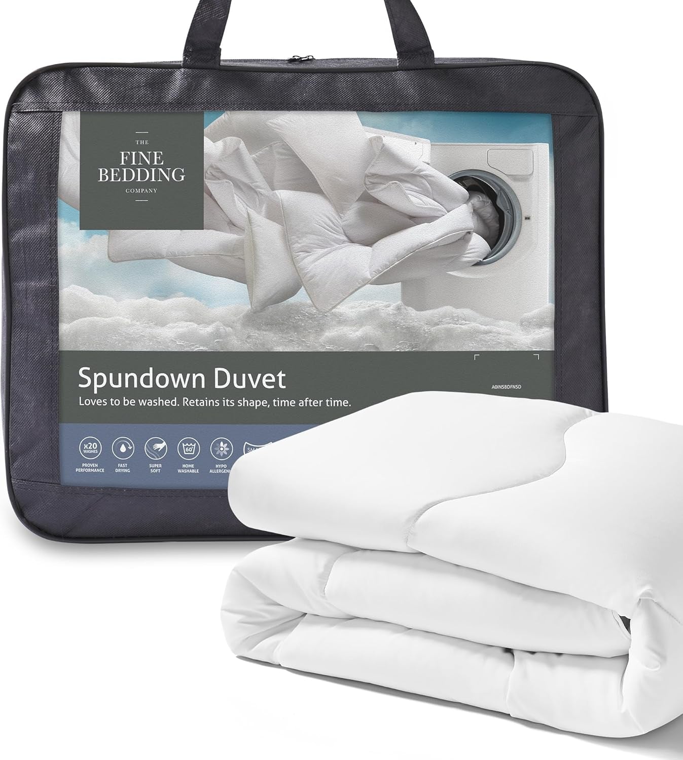 Naty Shop Couette d'été double Spundown 4,5 Tog légère, hypoallergénique, chaude et lavable, housse de luxe de qualité hôtelière avec nos matériaux recyclés Naty Shop Couettes et couettes d'été (4,5 Tog) Lit double
