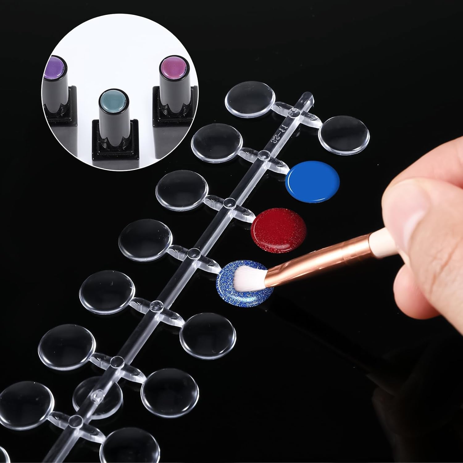 240 pièces Nagel Display Punkt Farbpunkte,Transparent Nail Art Display,Nagellack Displays Rund Für Nagelstudio Und Anfänger,Diy Nail Art Nagelstudios