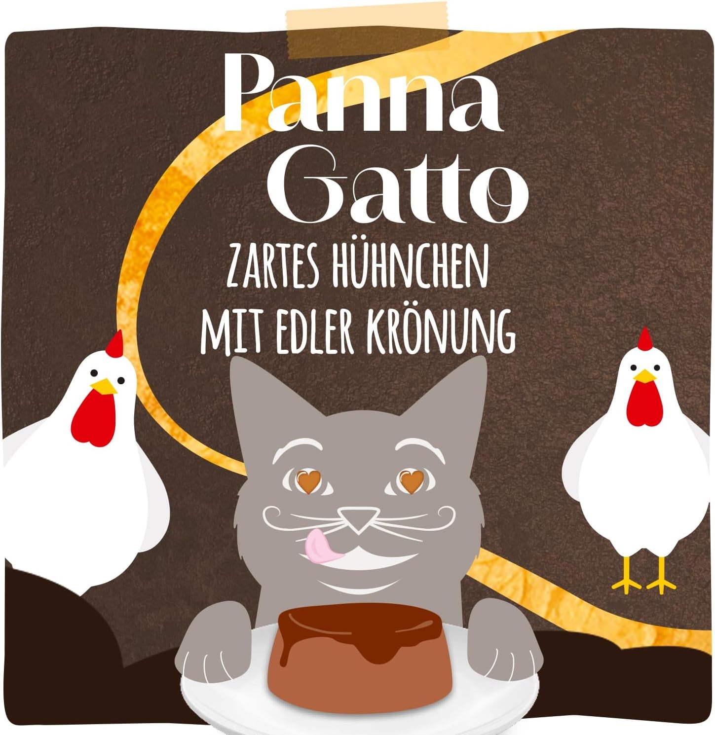 MjAMjAM - Nourriture humide premium pour chats - Panna Gatto - poulet tendre avec une garniture noble, paquet de 12 (2x80g), sans céréales