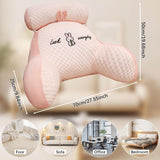Oreiller de lecture, oreiller de lit, oreiller de dos extra large pour adulte 70 x 50 cm pour lire avec rouleau de cou amovible et bras de support, oreiller de lecture confortable pour lit et canapé (rose, extra large)