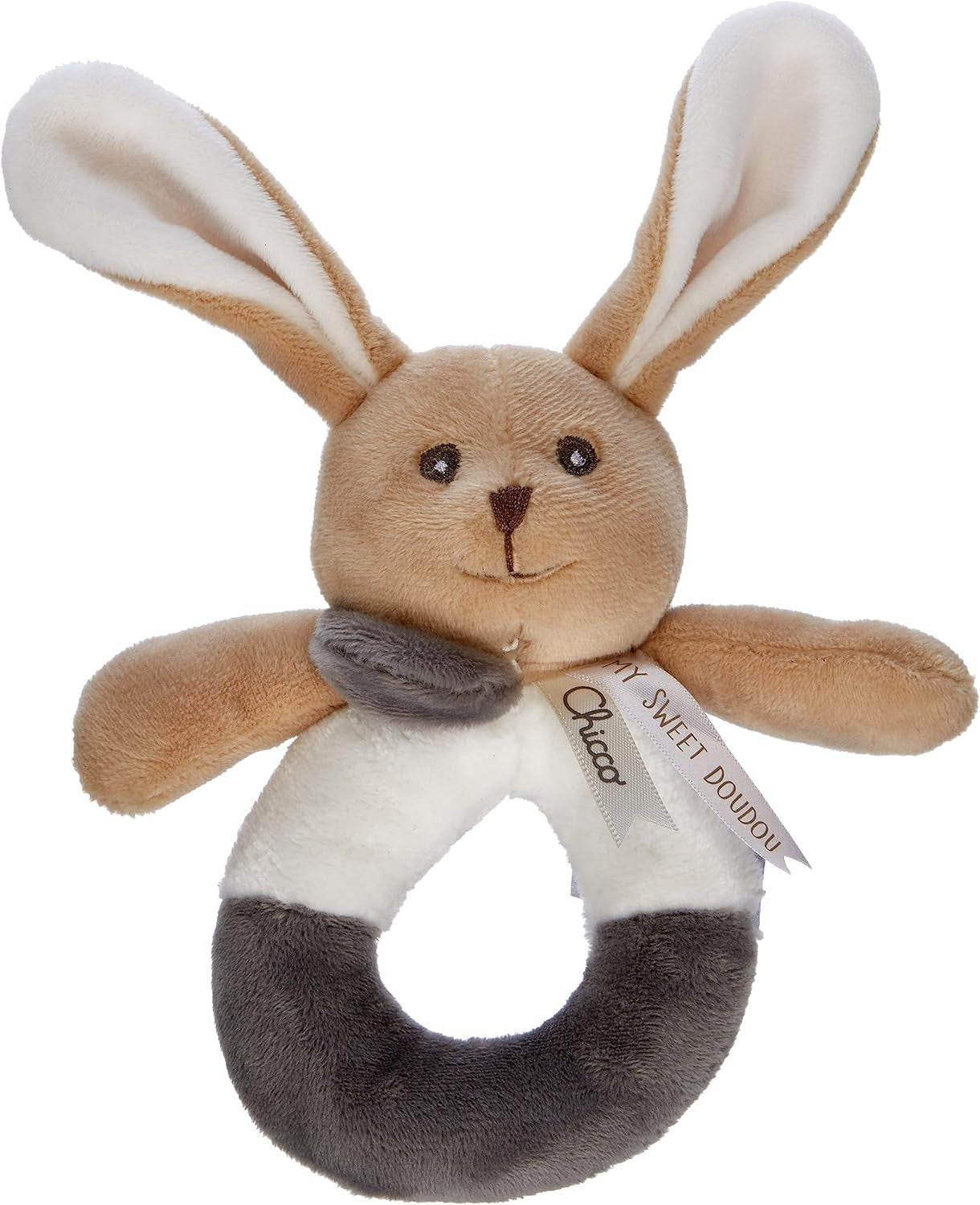 Chicco My Sweet Doudou Caméléon Jouet en Tissus de Haute Qualité Anneau en Plastique Souple Jouet de Dentition Apaisant Bébé 3-18 Mois Jouets pour Bébé Naty Shop Beige