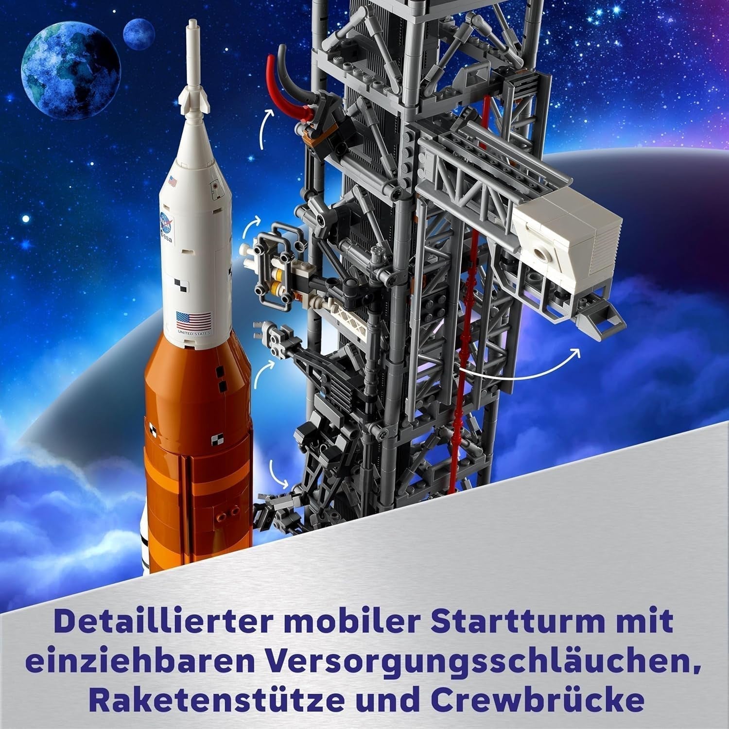 LEGO Icons NASA Artemis Launch Pad Cadeau Décoration de salon ou de bureau Ensemble de construction pour adultes avec capsule spatiale Orion et rampe de lancement Objet de collection 10341 Jeux de construction Besuche den LEGO-Store