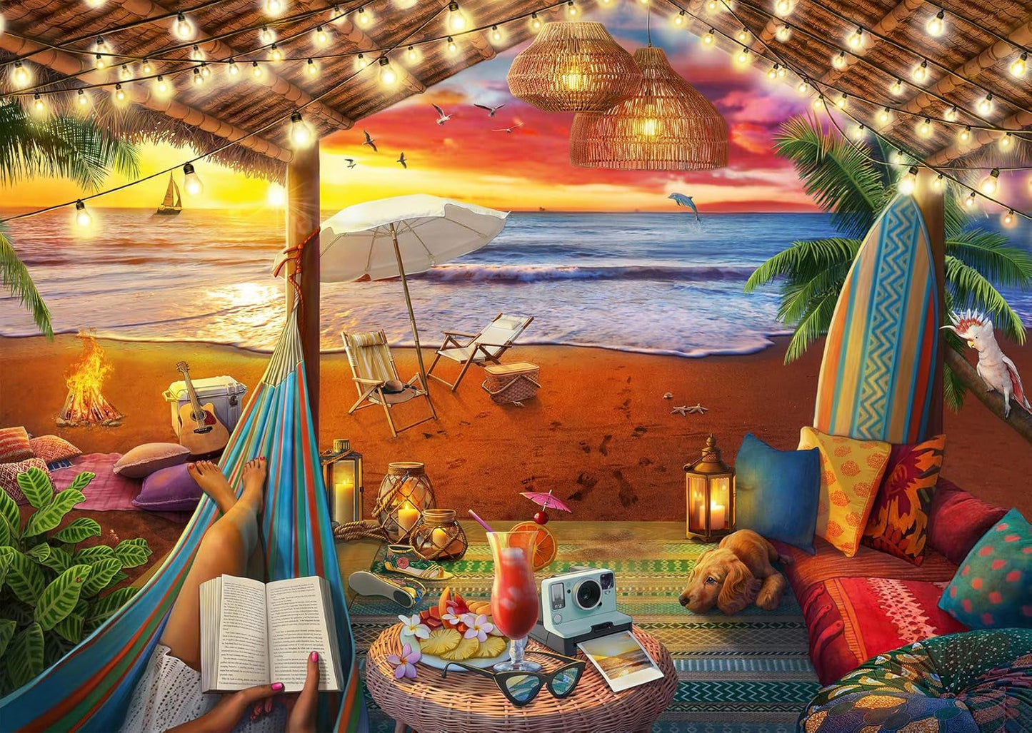 Ravensburger Puzzle 16795 – Coucher de soleil sur la plage – Puzzle de 500 pièces pour adultes et enfants de 10 ans et plus avec des pièces de puzzle plus grandes [Exclusif sur Amazon] Puzzle Naty Shop Single