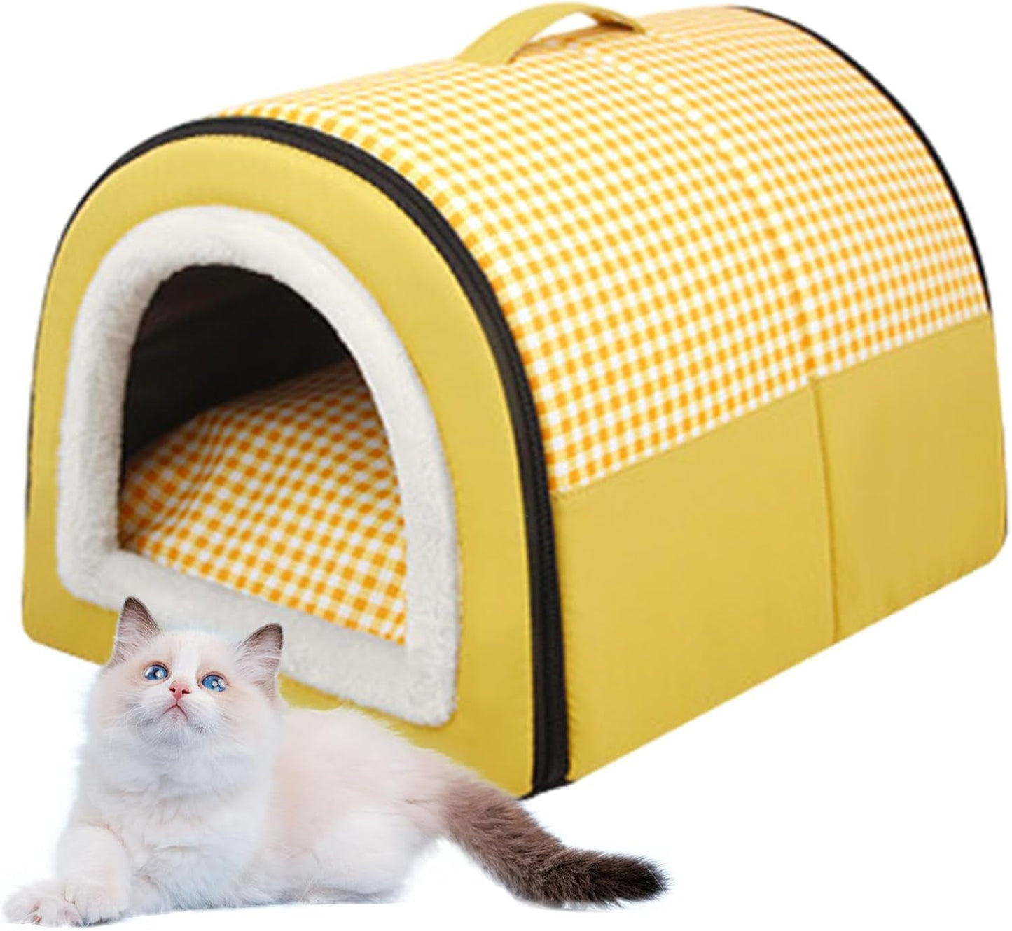 Katzenhöhle | Katzenhaus pour Draußen Winterfest | Katzenhöhle Outdoor pour Katzen | Katzenbett Höhle Katzenhaus Mit Abnehmbarem Waschbarem Matte | Wasserdichtes Wetterfestes Katzenbett Innen Draußen