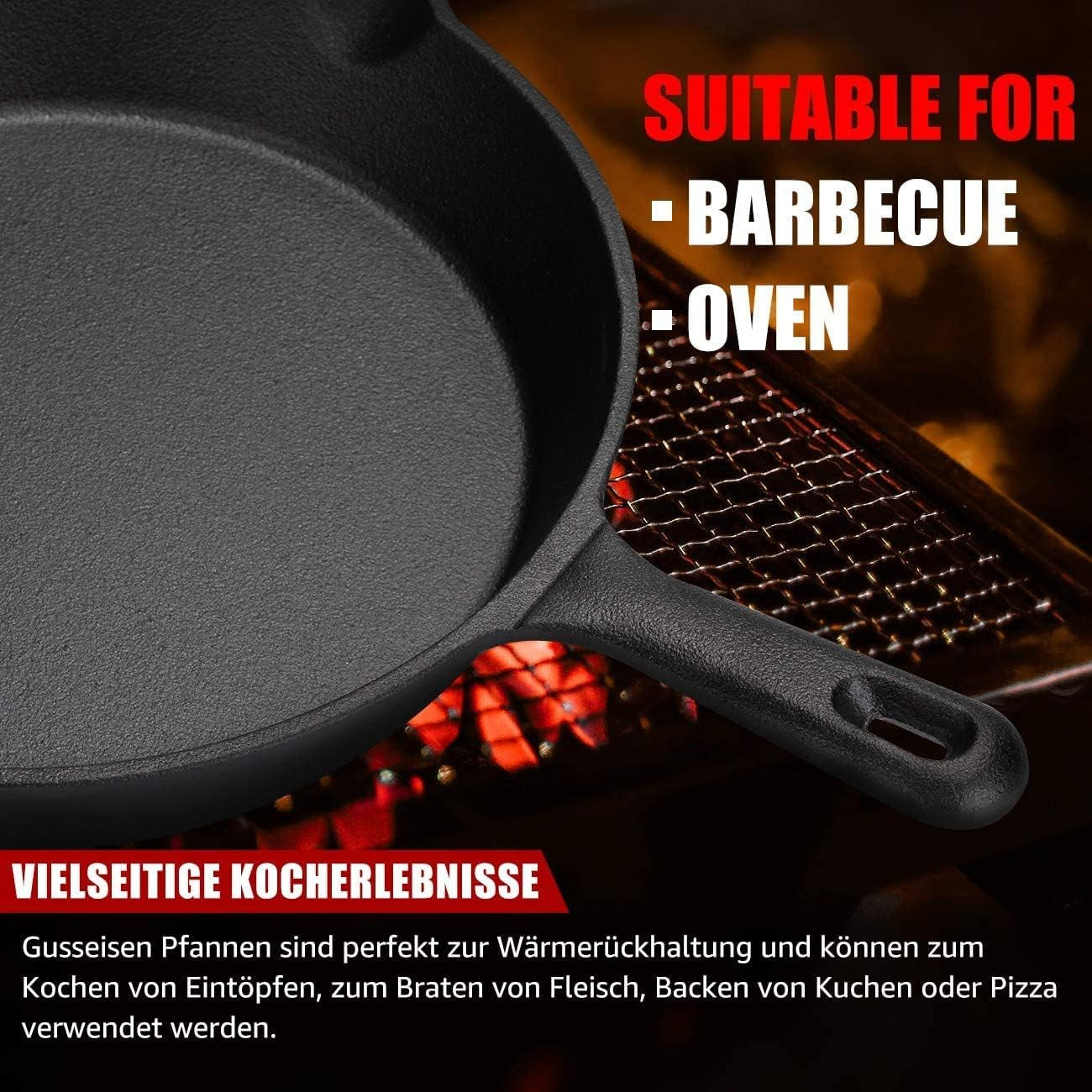 Poêle à griller en fonte OVERMONT avec poignée Casseroles et poêles Naty Shop