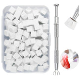 Pinceaux à ongles,100 pièces de pinceaux pour Nail Art avec pinces métalliques,éponge à ongles,pinsel à ongles,accessoires de manucure pour ongles,une variété de modèles d'art d'ongle dégradés à utiliser