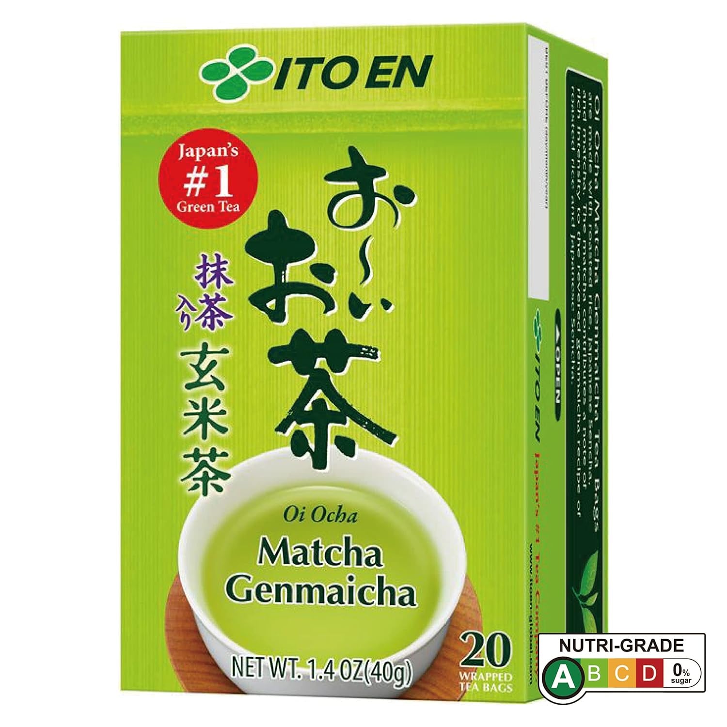 Thé ITO EN Oi Ocha Matcha Genmaicha, sachets de thé de 2 g (20 pcs./paquet)