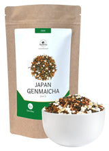 Thé vert japonais Genmaicha avec riz rôti, 50 % Kagoshima Sencha, thé vert en vrac de qualité supérieure, mélange traditionnel, sans arômes ajoutés, 100 g | Wondertea Thé vert japonais Genmaicha