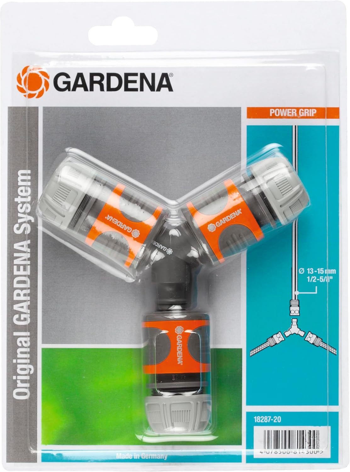 Kit de raccords Gardena : raccord de tuyau pour rallonge de 13 mm (1/2") et 15 mm (5/8"), même sous haute pression d'eau, montage facile (18283-20)