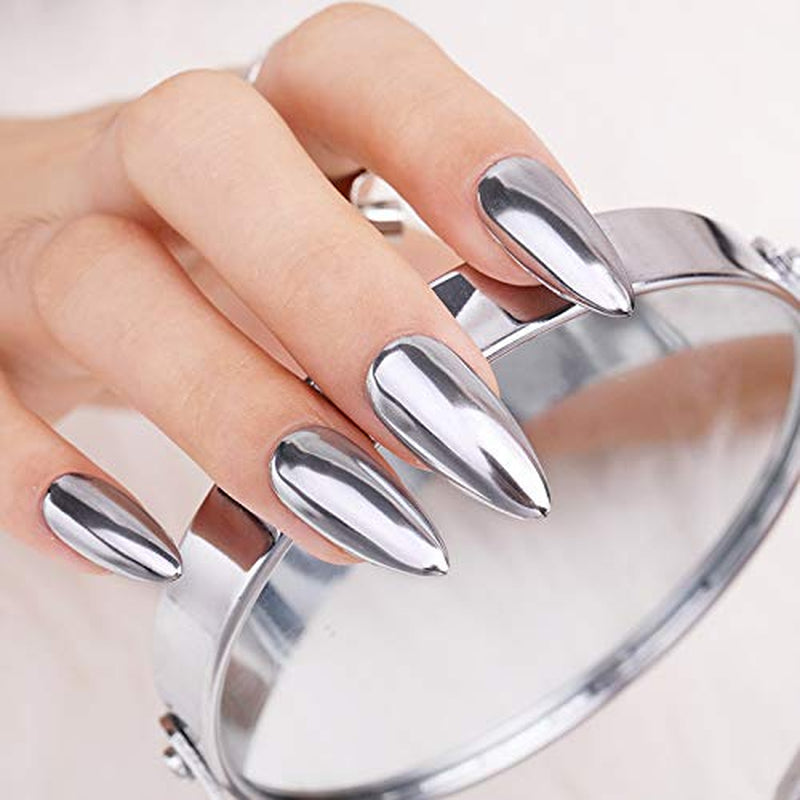 Poudre à ongles chromée Aurora Ice Shimmer poudre de pigment chromé 4 pièces poudre chromée ongles Nail Art Nageldesign
