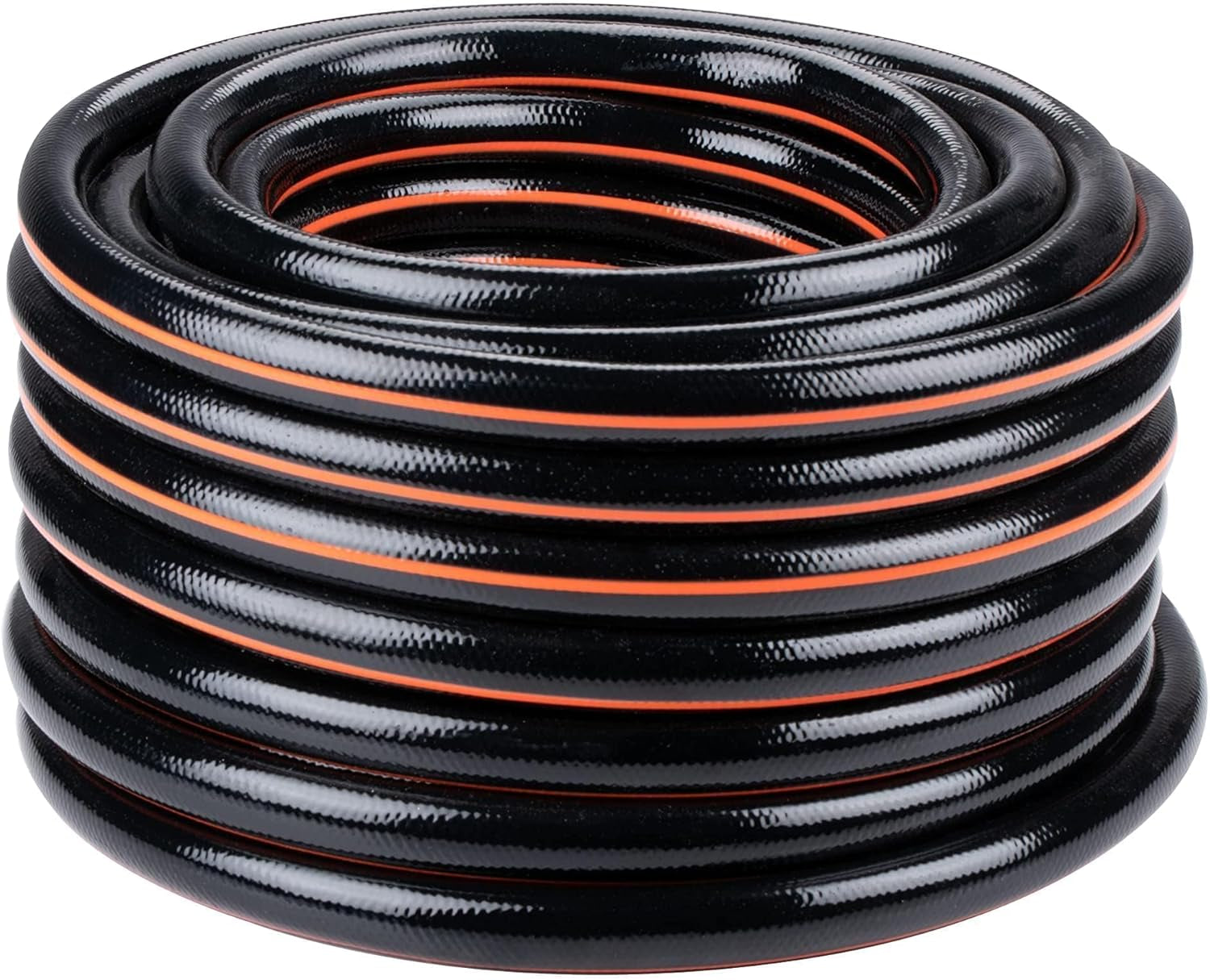Tuyau d'arrosage BLACK+DECKER 15 mètres - Ø19MM - PVC résistant - Arrosage du jardin, lavage de la voiture, remplissage de la piscine - Compatible avec tout robinet standard - Noir/Orange