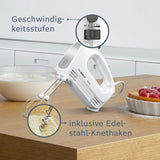 Bosch Hausgeräte Handrührer Clevermixx MFQ24200, 2 Rührbesen, 2 Spülmaschinengeeignet, 4 Stufen, Leicht, Leise, 400 W Blanc/Edelstahl Cuisine Naty Shop