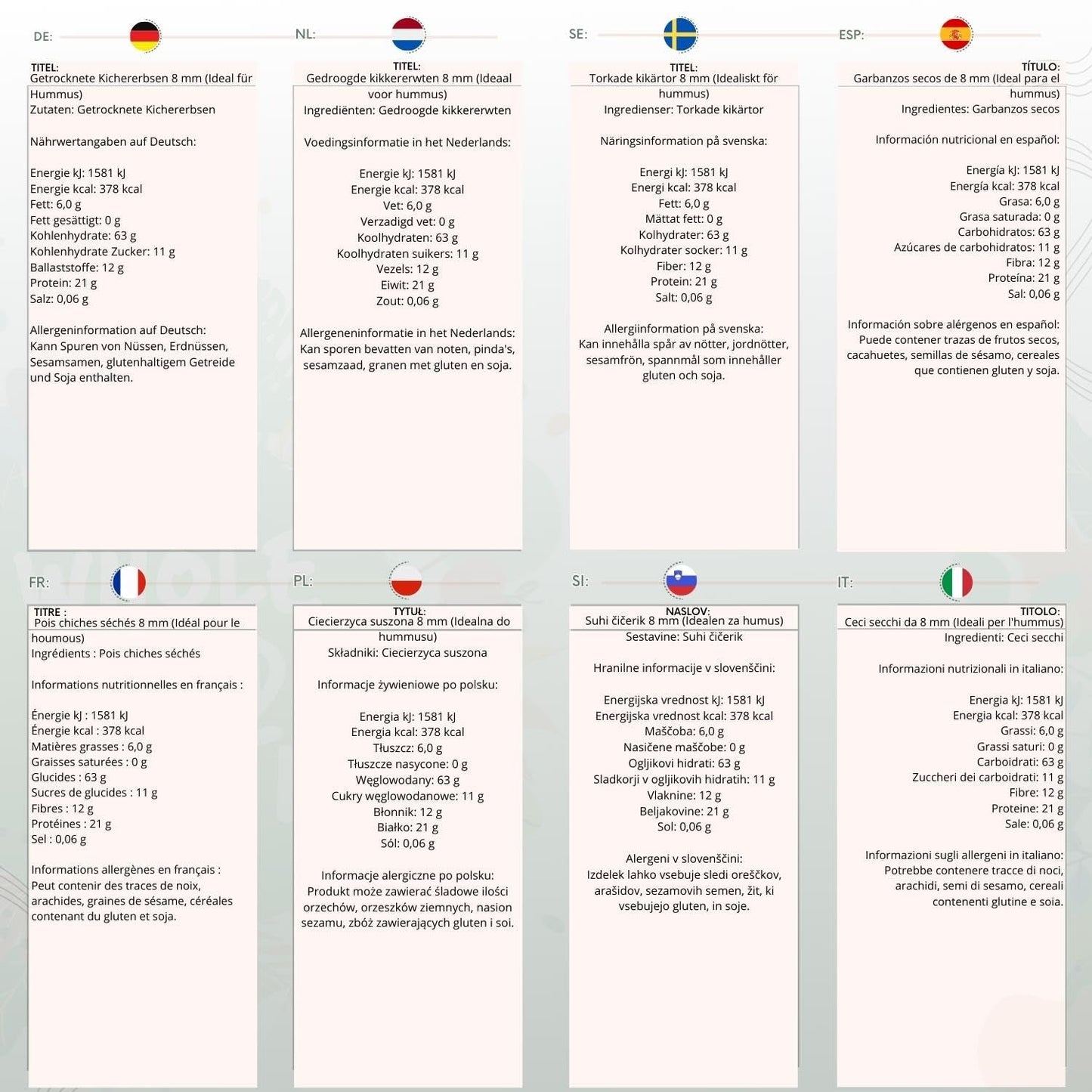 Pois chiches Wholefood Earth, 8 mm (idéal pour le houmous), sans OGM, naturels, végétaliens, sans produits laitiers, sans sucre ajouté, 2 kg