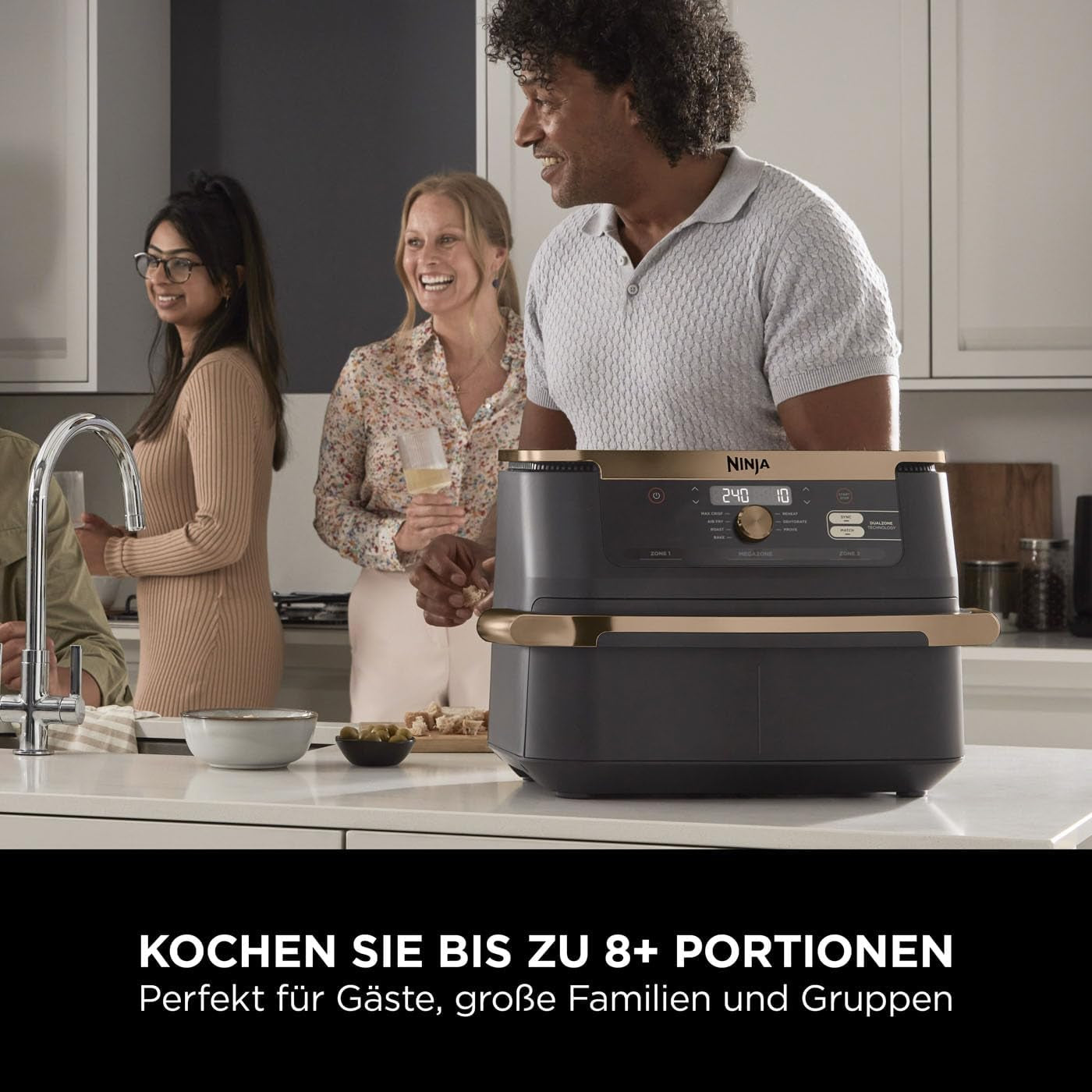 Friteuse à air double zone Ninja Foodi Flexdrawer, appareils électroménagers AF500EUCP Naty Shop