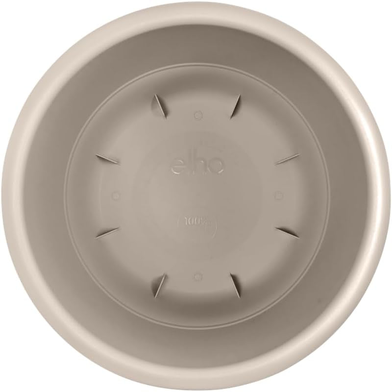 elho Amiga Round 47 - Pots de fleurs intérieurs et extérieurs - 100% plastique recyclé - Ø 47,0 x H 35,3 cm - Beige/Beige Champignon