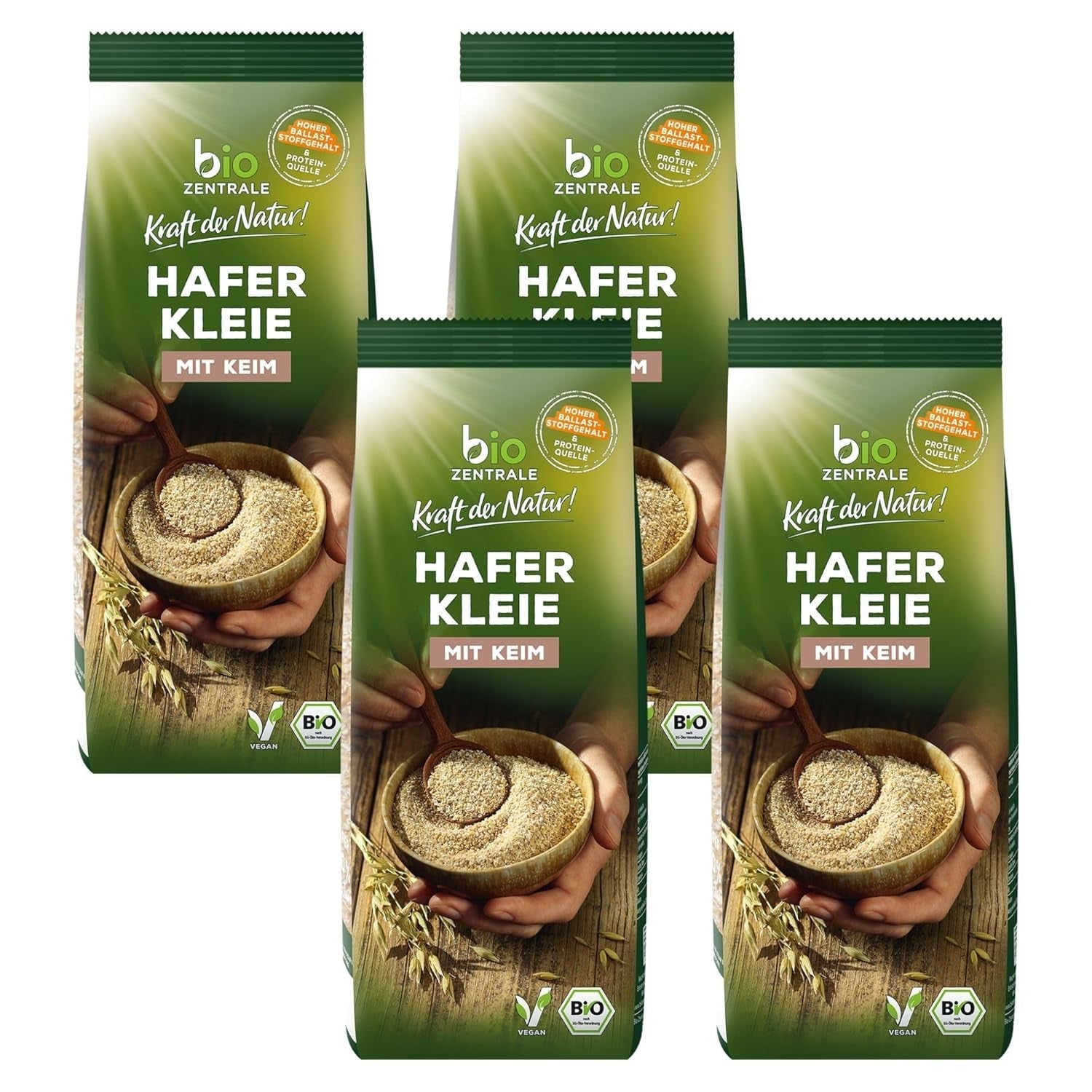 Son d'avoine bio Biocentral 1 kg | Forfait avantageux | Source de protéines riche en fibres | Naturellement végétalien | De l'agriculture de l'UE | Faible teneur en sucre