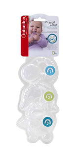 Infantino 316564-01 Anneaux de dentition transparents Infantino - Anneau de dentition souple, en matériau non toxique, pour le développement sensoriel et le soutien de la dentition, multicolore