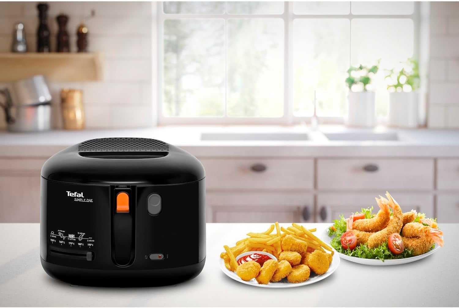 Friteuse électrique Tefal Simply One, capacité XL pour frites jusqu'à 1,2 kg, système de refroidissement mural exclusif Électroménager Naty Shop