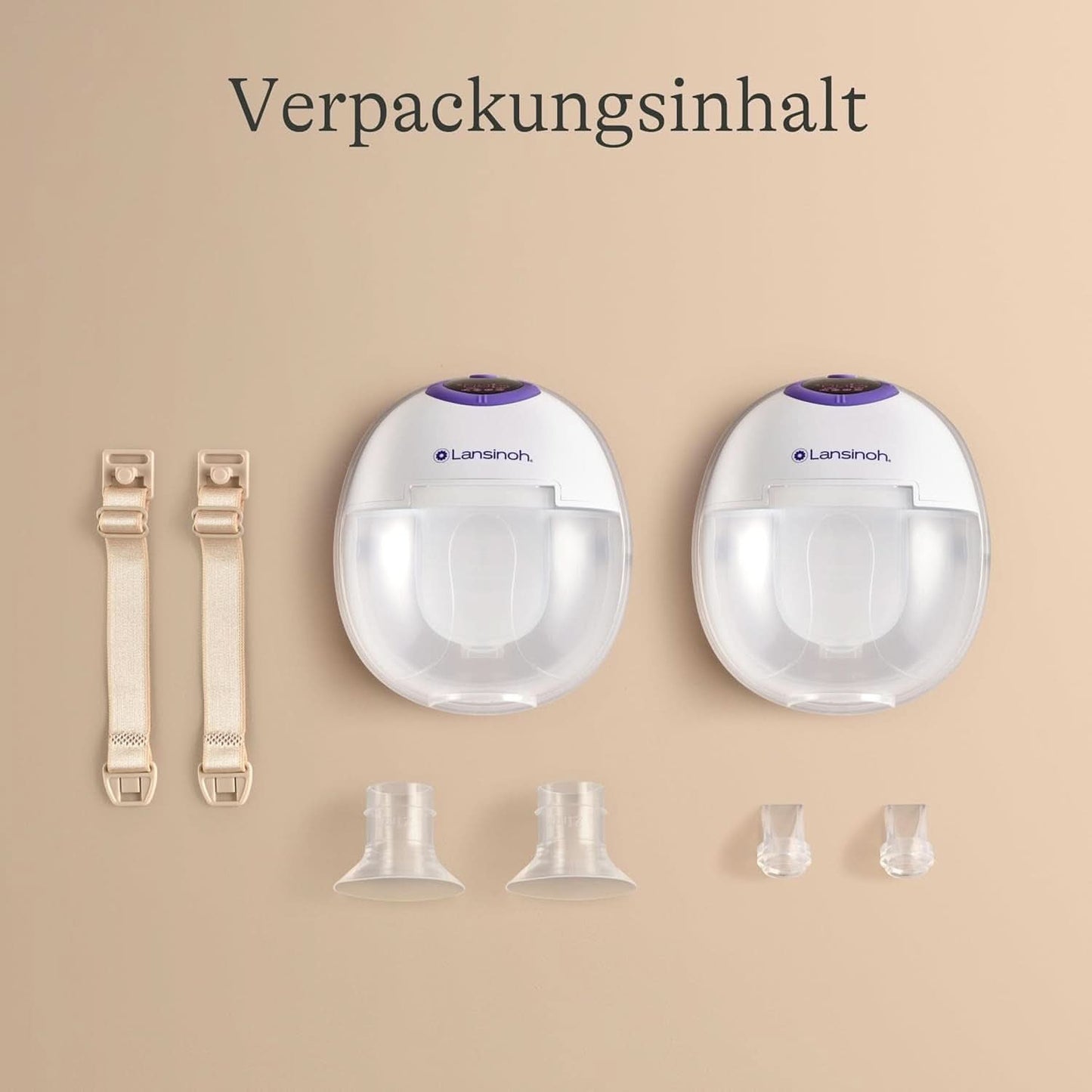 Lansinoh Tragbare Elektrische Doppelmilchpumpe – Freihändig Und Leise Abpumpen Ohne Kabel & Schläuche – Wiederaufladbarer Akku – Einfache Bedienung & Reinigung - Accessoires mains libres Alimentation et allaitement Bebe Naty Shop