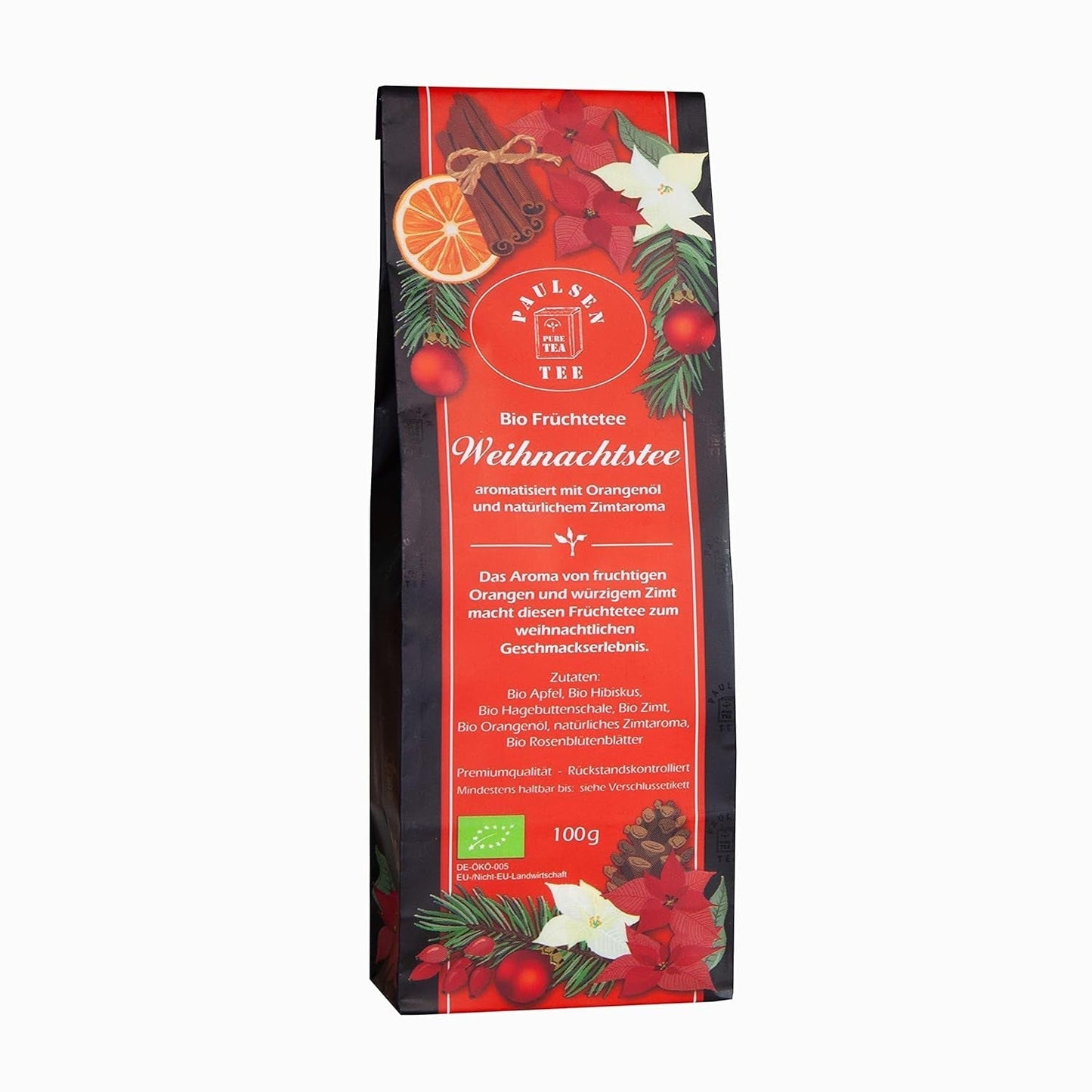 Thé de Noël biologique 10 X 100G, Thé aux fruits Paulsen Thé contrôlé pour les résidus
