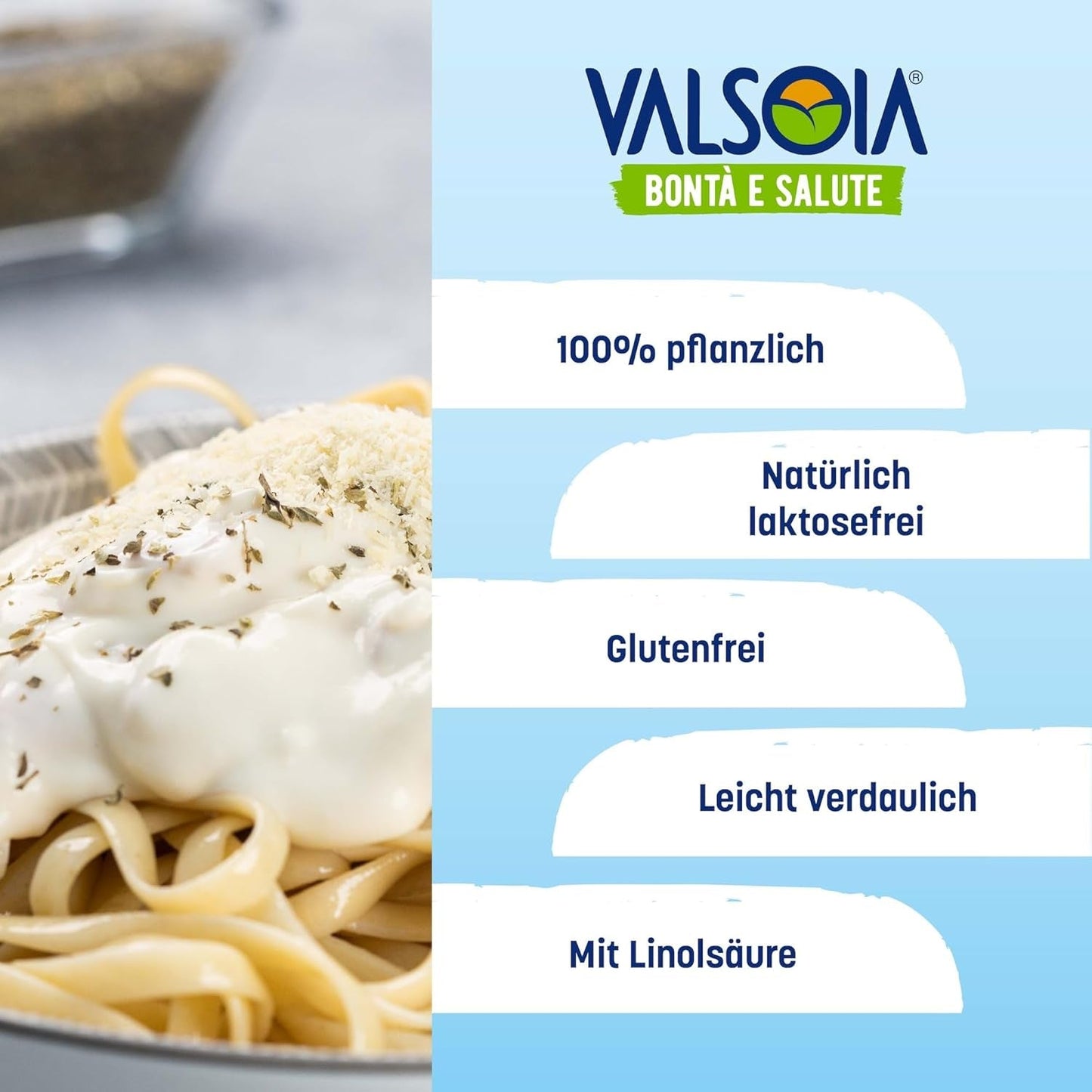 Crème Condisoia, crème de cuisson idéale pour les personnes intolérantes au lactose, végétaliens et végétariens, polyvalente en cuisine, 6 x 200 g