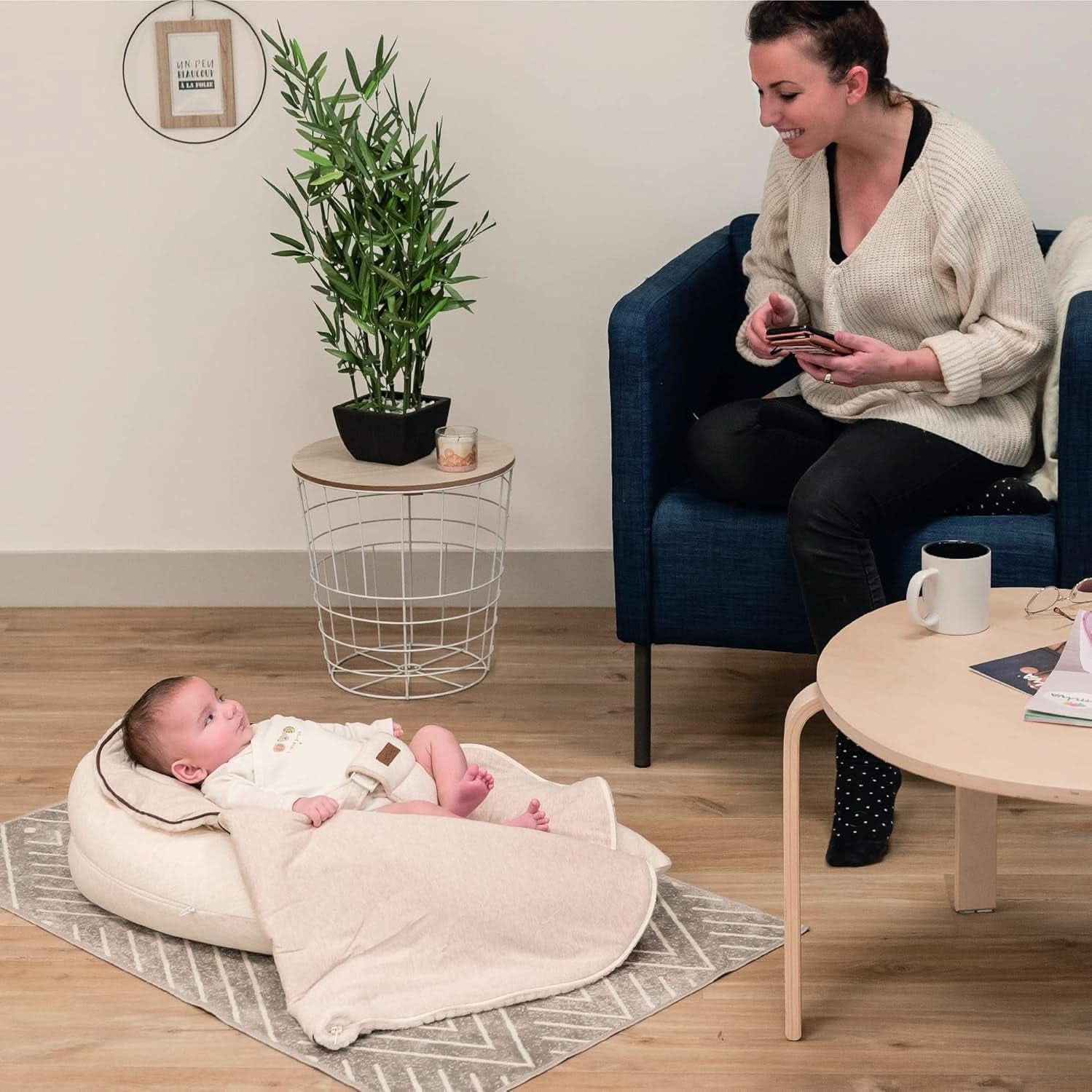 Coussin d'allaitement multifonction 4 en 1, Soft Nova, beige, oreiller simple : 202 cm, fauteuil, 40 X 75 X 22 cm Accessoires Alimentation et Allaitement Bebe Naty Shop