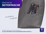 Coussin de lecture Traumnacht Cosy Back Cushion, 70 x 40 cm, gris foncé, housse amovible et lavable en 100 % polyester, poche latérale pratique, certifié Oeko-Tex, produit selon les normes de qualité allemandes.