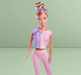 Simba 105733619 - Steffi Love Hula Hoop, Poupée jouet avec tenue de sport, Hula Hoop et fonction mécanique, 29 cm, à partir de 3 ans