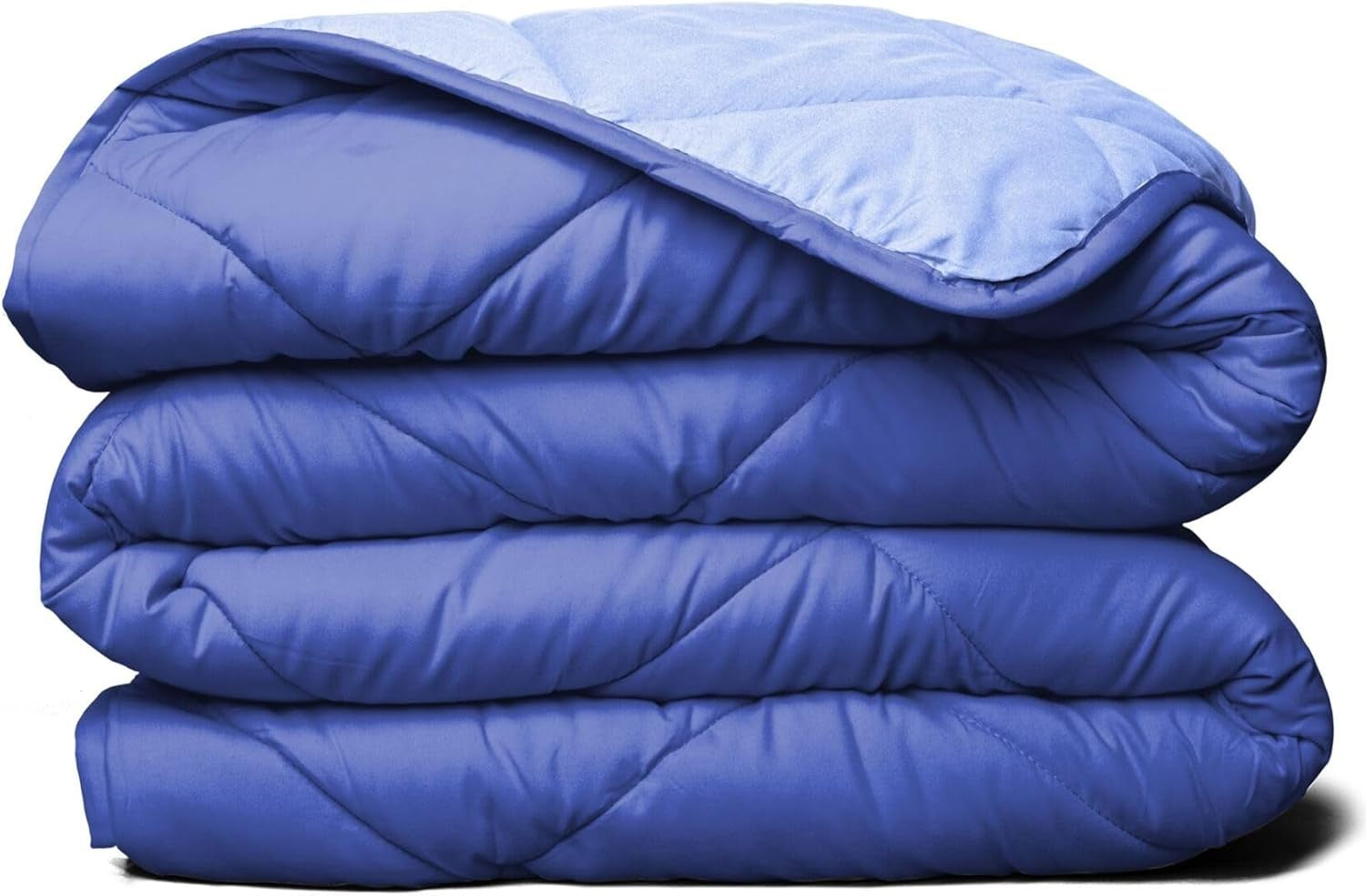 Naty Shop Couette alternative réversible en duvet toutes saisons pour lit double/double XL – Microfibre douce, respirante, extra longue, de haute qualité – Housse de couette grise, couettes et édredons Naty Shop Bleu clair/bleu foncé King/California King