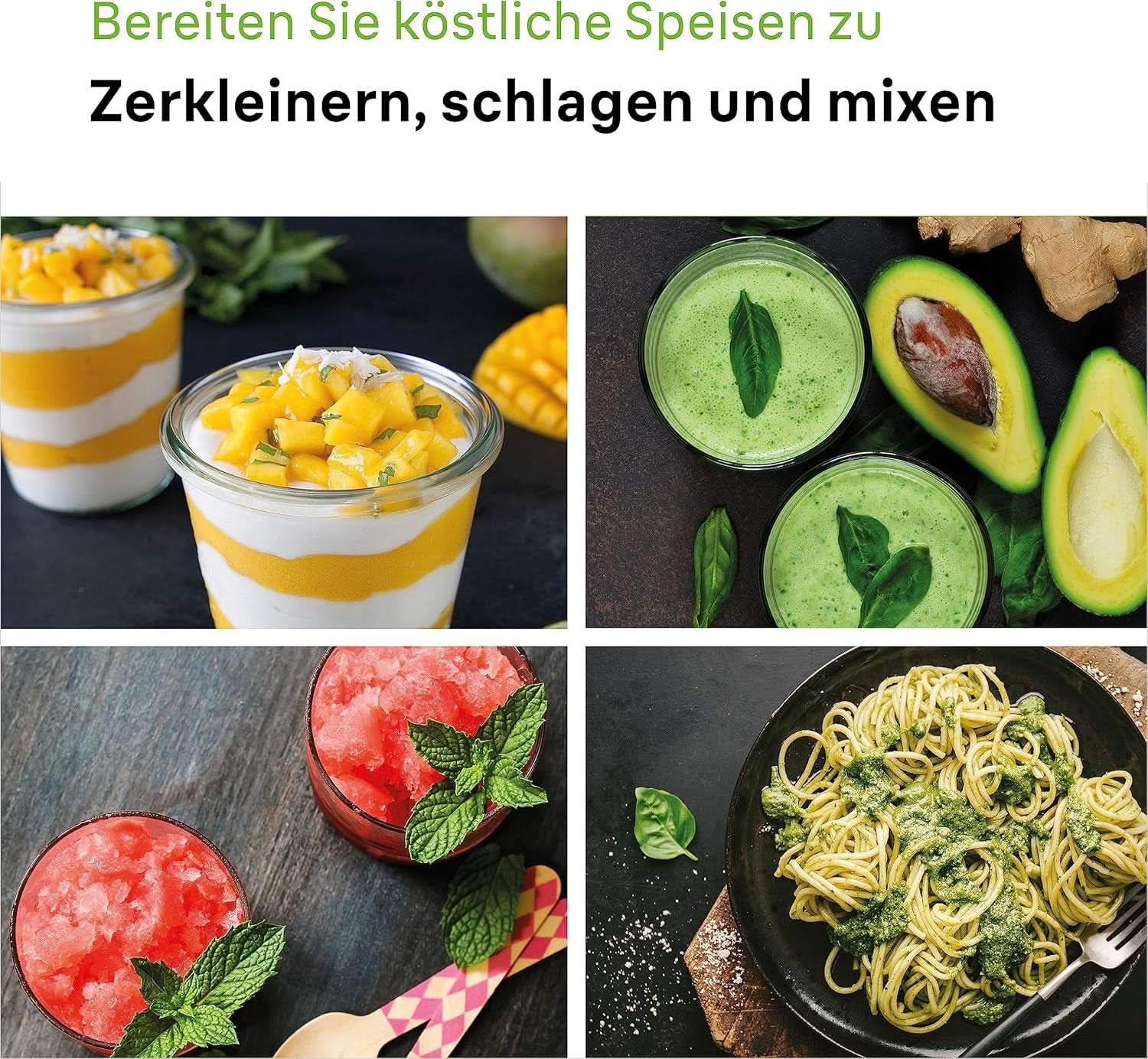Braun Multiquick 7 MQ 7035X Stabmixer - Pürierstab Mit Abnehmbarem Edelstahl Mixfuß Mit Activeblade Technologie Zum Pürieren Der Härtesten Ingredient, Inkl. Ensemble de 3 pièces, 1000 watts, Schwarz Kitchen Naty Shop