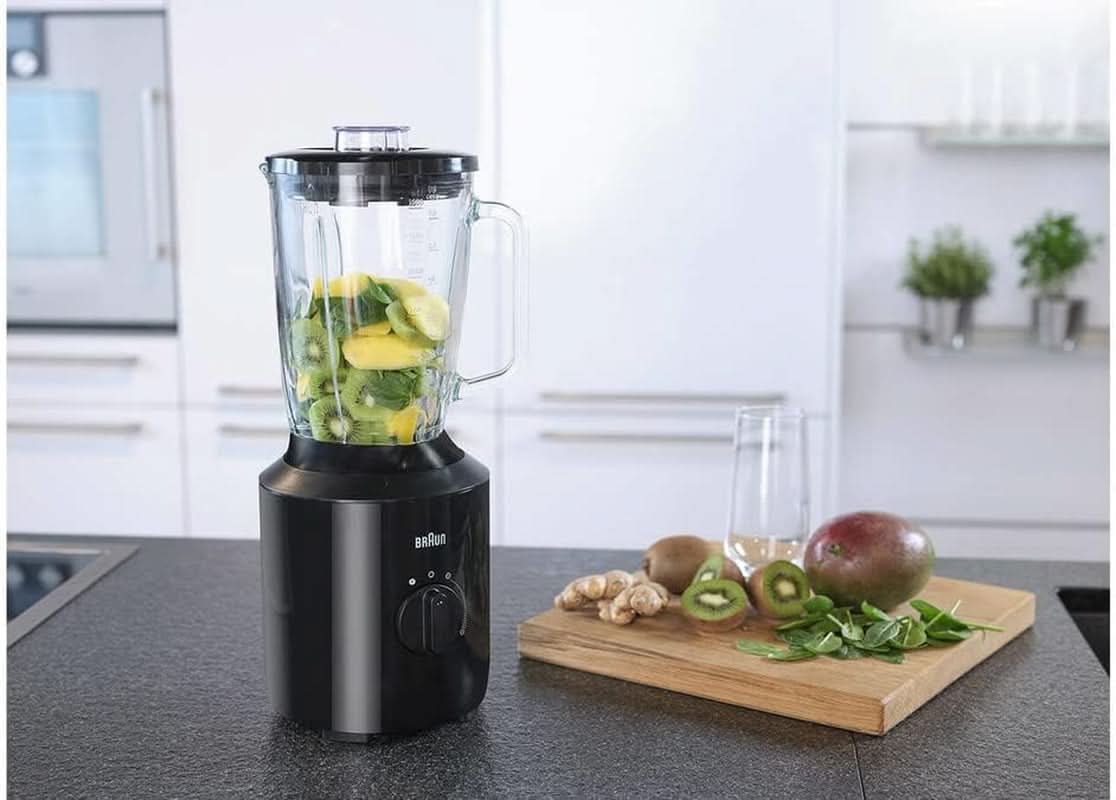 Braun Powerblend 3 JB 3150 BK Batteur sur socle - 1,5 L Verre-Mixaufsatz, Küchenhelfer Zum Zerkleinern, Pürieren & Mixen, 800 Watt, Schwarz Kitchen Naty Shop
