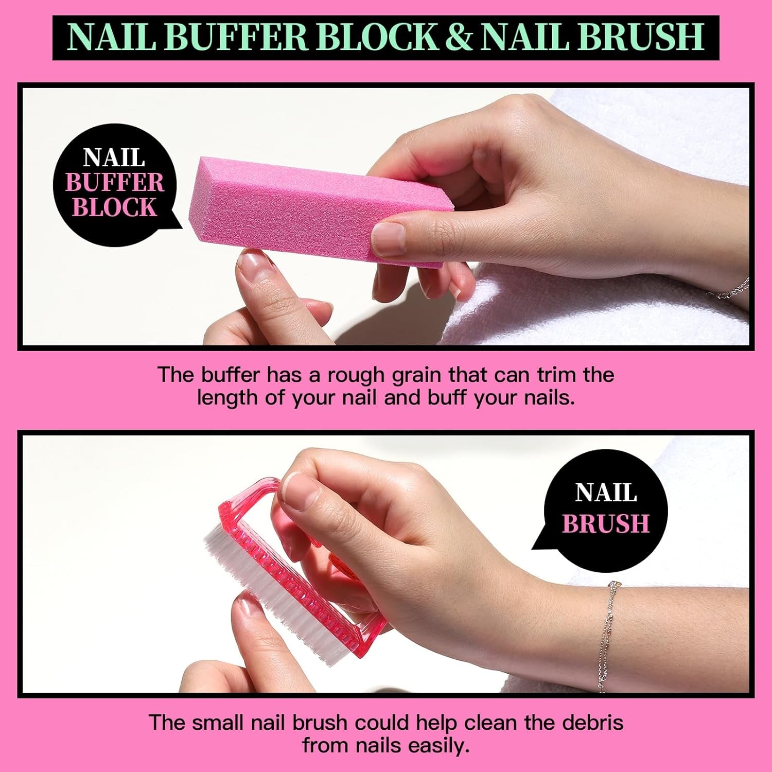FANDAMEI Kit de Manucure, Buffer Für Gelnägel, Nagelfeile 100/180, Nagelfeilen Für Gelnägel, Nagelhautschieber, Buffer Für Gelnägel, Feilen Für Gelnägel, Nagelzange, Nagelfeilen Set, Maniküre & Pedicure Set