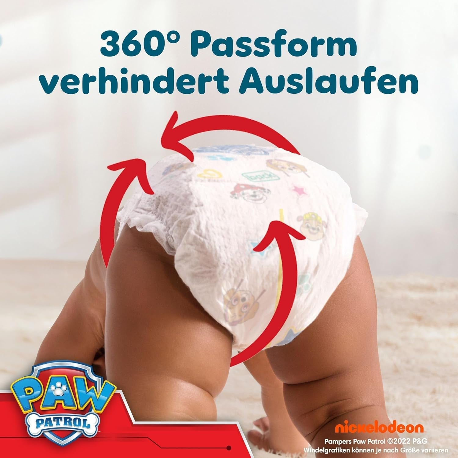 Pampers Baby Dry Pants Diaper Patrol Puppy Edition, taille 5, 160 couches, 11 kg - 17 kg, réglage 360° avec système d'arrêt et de protection
