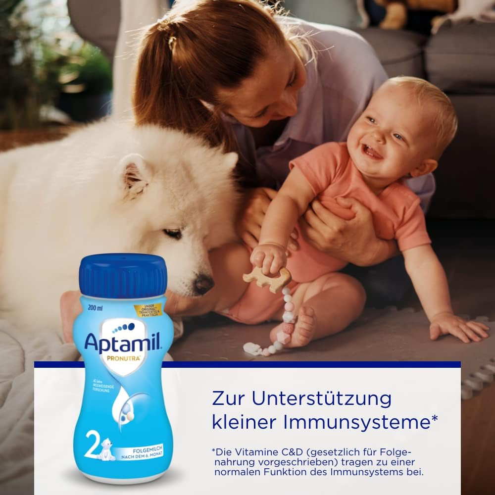 Aptamil Pronutra 2, lait de suite après 6 mois, lait infantile prêt à boire (4 x 200 ml)