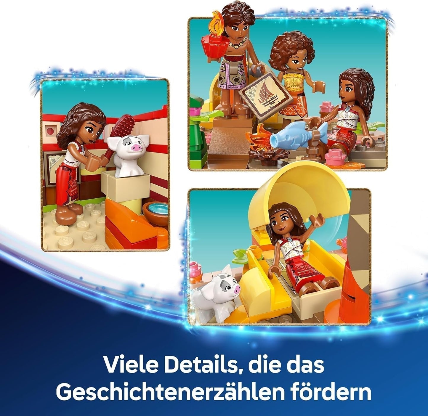 LEGO Ç€ Disney Moana 2 : Le radeau d'aventure de Moana - Bateau jouet avec voiles, pont amovible, feu de camp et 3 mini-poupées dont Loto et Moni - Cadeau pour les filles de 6 ans et plus et les fans - 43270 Jeux de construction Beuche den LEGO-Store