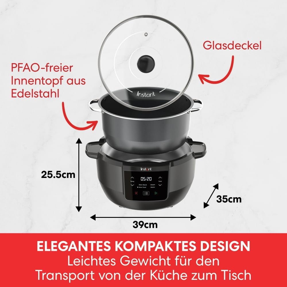 Mijoteuse supérieure Instant Pot, multicuiseur 7,1 L, 4 fonctions de cuisson, mijoteuse 800 W Naty Shop