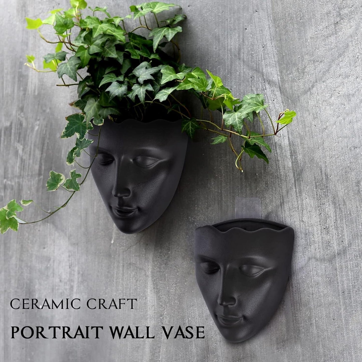 Notakia Pot de fleurs mural à facettes pour intérieur et extérieur avec drainage pour plantes grasses, cactus et petites plantes, décoration unique pour la maison, cadeau pour les amis et la famille
