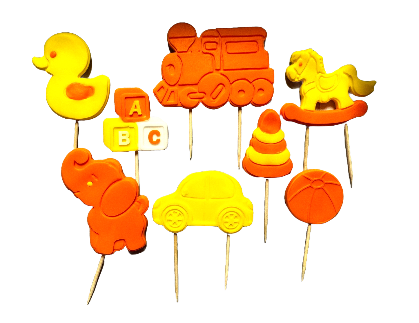 Lot de 8 décorations comestibles en sucre, Naty Shop Décorations en Pâte à Sucre Jouets
