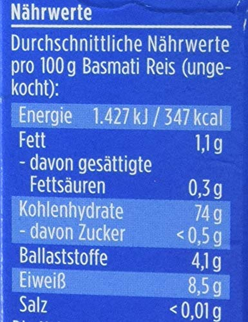 Riz Basmati bio Davert en sachets cuisson, 2 sachets, 250g