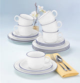 Service à café 18 pièces Seltmann Weiden | Série compacte, bord bleu | L'ensemble comprend 6 assiettes de petit-déjeuner, 6 tasses à café et 6 soucoupes, bleu
