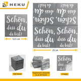 Serviettes de cocktail HEKU 'Schön Dass Du Da Bist', 3 couches, 25X25Cm, 150 pièces I Design élégant I Idéal pour les célébrations I Pratiquement emballé