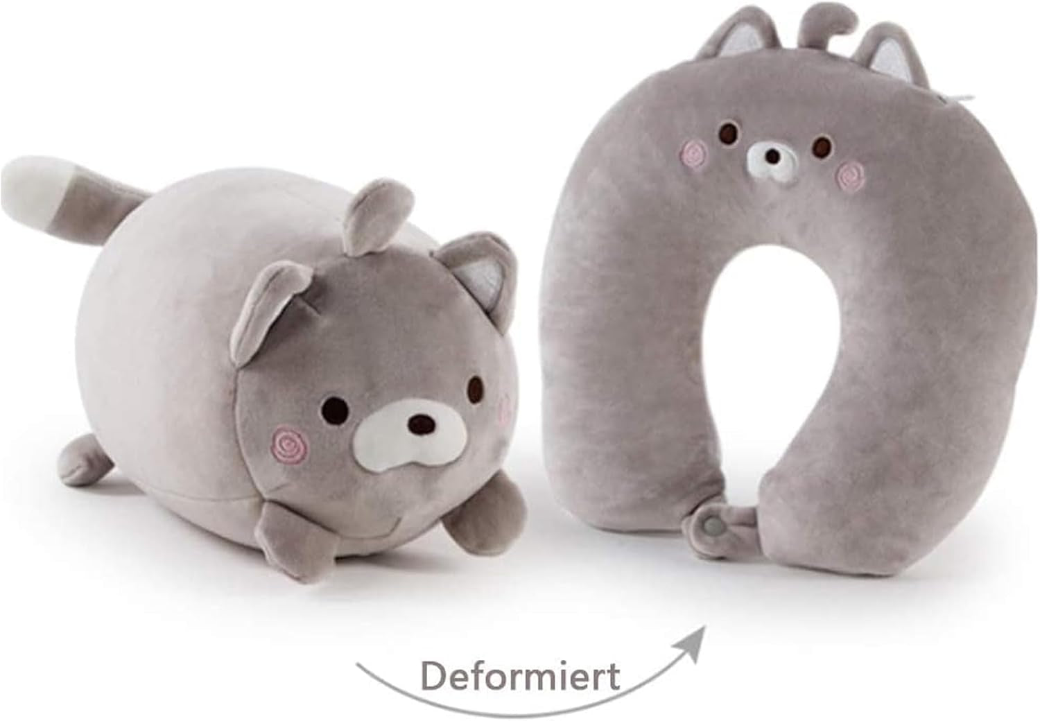Oreiller cervical 2 en 1 Oreiller cervical en forme de U Oreiller appui-tête Oreiller de soutien du cou Oreiller de soutien du cou Déformation de l'oreiller cervical pour animaux en peluche Pour le camping Randonnée Voiture Avion Oreillers orthopédiques cervicaux Naty Shop
