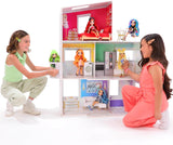 Rainbow High Townhouse - Maison de vacances à 3 étages avec 5 chambres et terrasse - Maison complète avec ascenseur fonctionnel et accessoires - Jeux pour enfants de 4 à 12 ans et plus