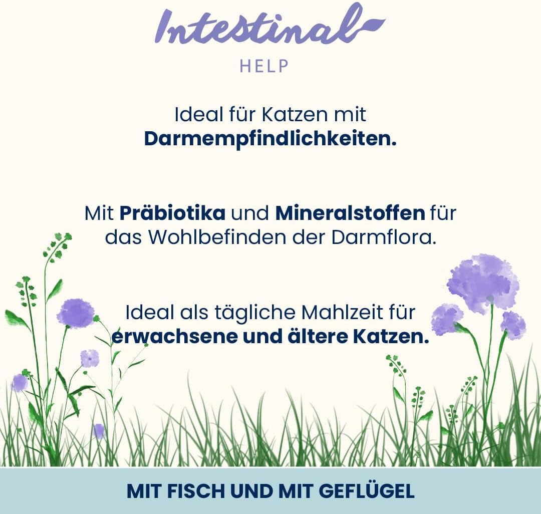 Almo Nature Functional - Intestinal Help - Nourriture humide pour chats adultes aux intestins sensibles - au poisson et à la volaille - soutient le microbiome - 70g (paquet de 6)