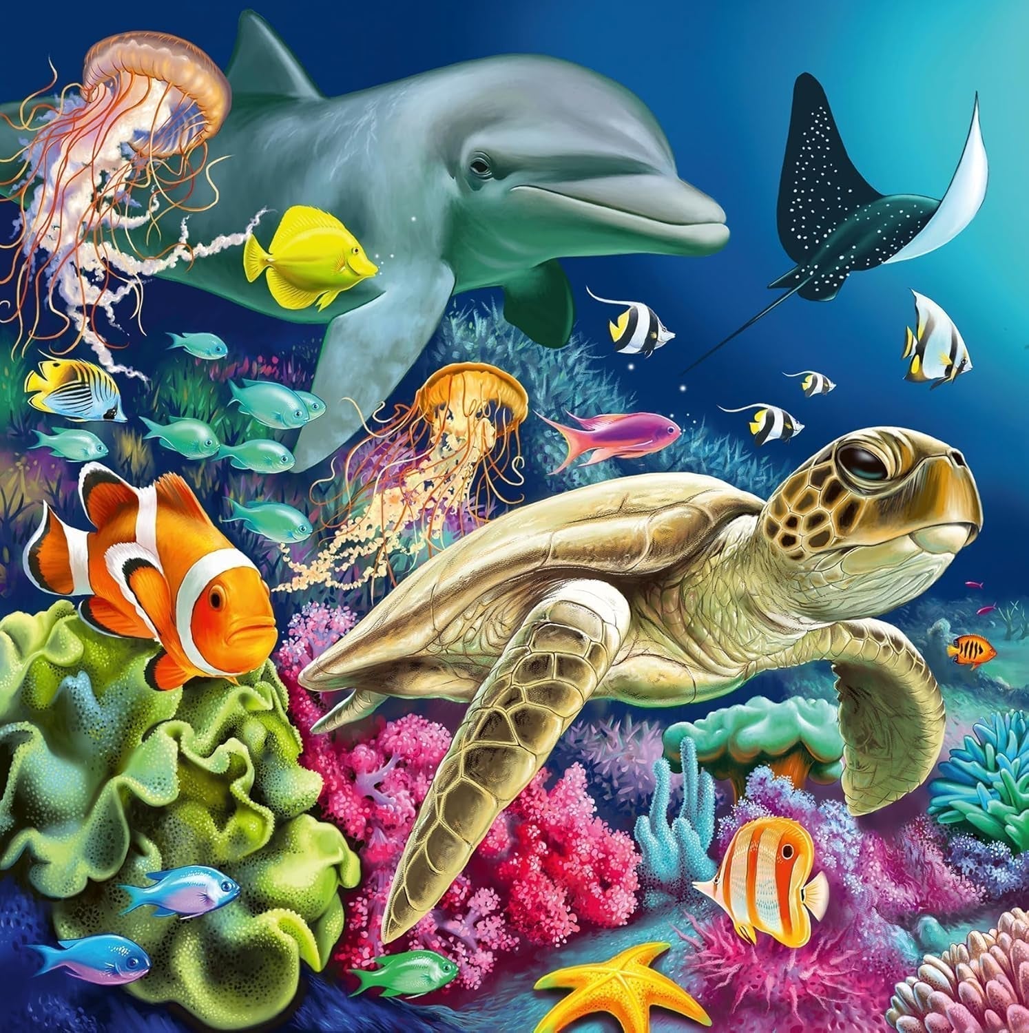 Puzzle Ravensburger pour enfants - 12000859 Monde sous-marin enchanteur - Puzzle 3X49 pièces pour les enfants à partir de 5 ans Puzzle Naty Shop
