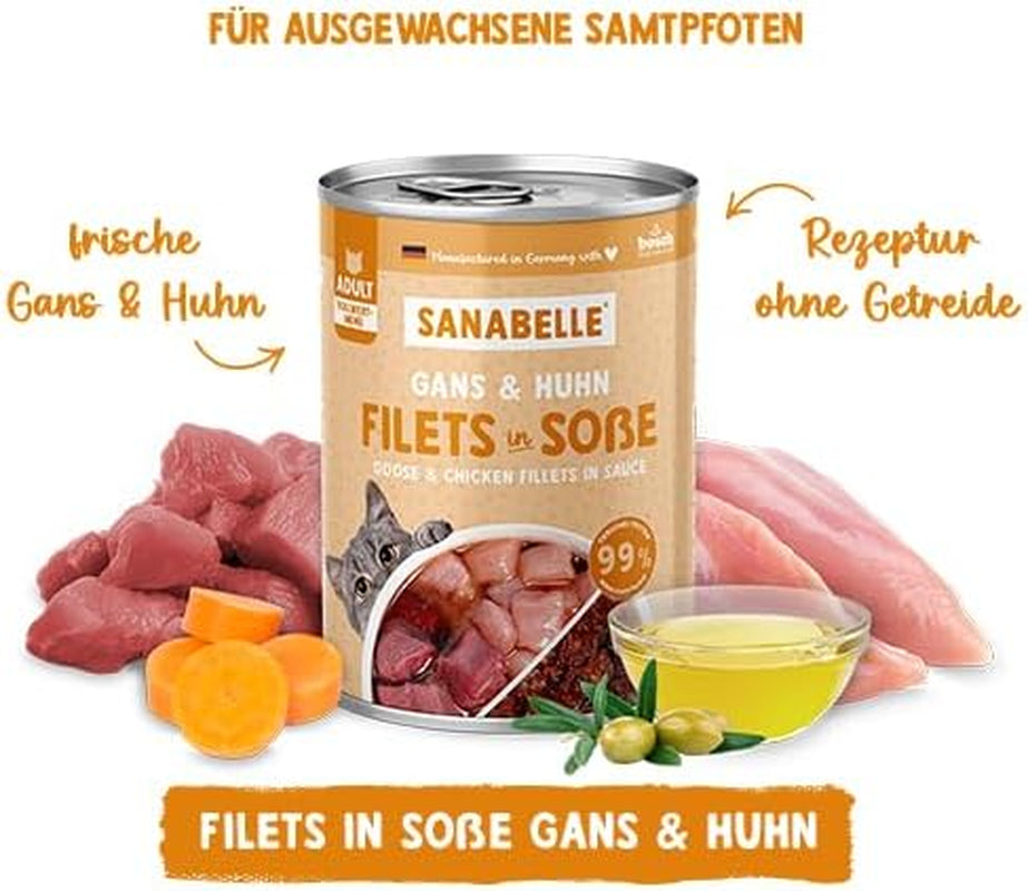 Sanabelle Gourmet Nourriture humide en pot avec oie et poulet | 6x380g | 2,28 kg